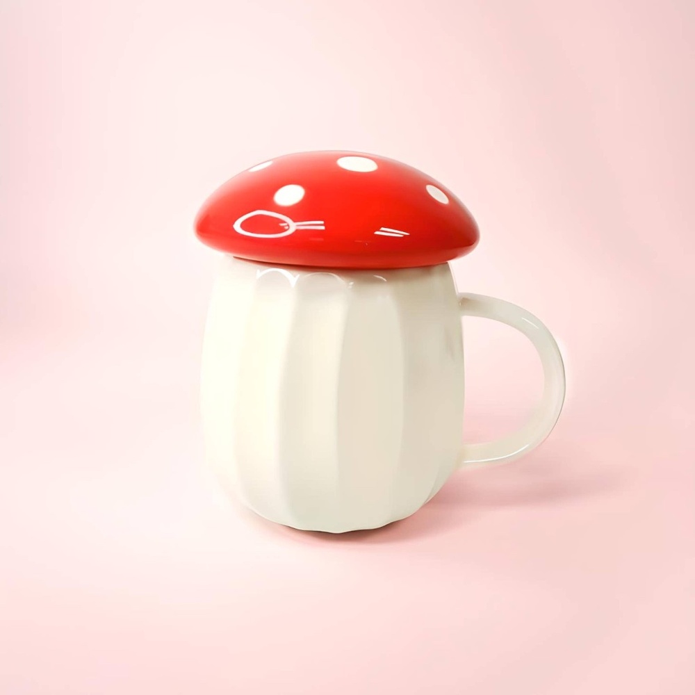 Red Wild Mushroom Ceramic Mug